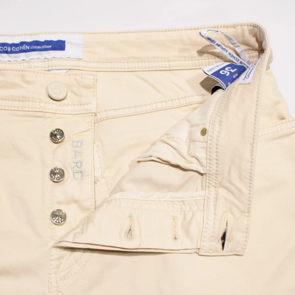Jacob Cohen NWT 5 Pocket Jean Cut Pants Size 36 US In Solid Beige Cotton Blend - Image 2 of 4