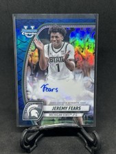 Jeremy Fears 2024-25 Bowman U Chrome Prospect Blue Reptilian #/150 Auto Spartans