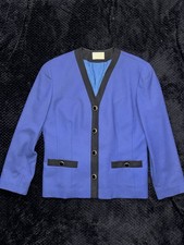 VINTAGE Pendleton Women’s Jacket Wool Button Cardigan 70s Blue Made in USA Sz 14