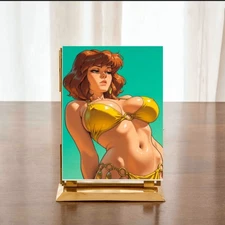 Waifu ACEO Card 2.5x3.5–Spicy Princess FanPrint Collectible Art Sp April O'Neil