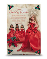 Free Ship Barbie Signature 2026 Holiday Barbie Doll Red Gown Gift NO FEE