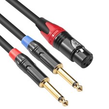 XLR Female to Dual 1/4 inch Y Splitter Cable,Female XLR to Double 6.35mm Mono...