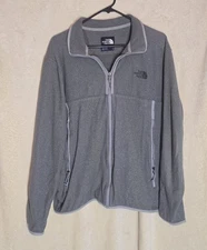 The North Face Jacket Large Gray Glacier Fleece Full Zip Pockets