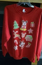 Disney Mickey  Minnie Mouse Christmas Sweatshirt X Large