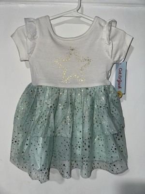 Cat & Jack Green and white gold star tutu like dressSize: 12months