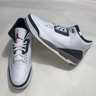 Size 17 Nike Air Jordan 3 Retro Summit White Fire Red Mens Basketball CT8532-106
