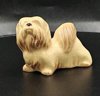 Vintage Hagen Renaker Miniature Lhasa Apso Dog Ceramic Figurine  2  Long