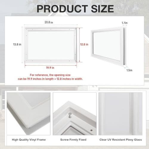 Window Vinyl Kit 4 Pcs Garage Door Windows, Replacement Vinyl Windows Inserts Kit with ...