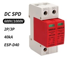 Surge Protector DC SPD 1000V/600V 20KA-40KA Lightning Arrester For PV Rail
