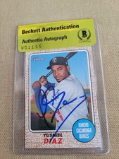 Yusniel Diaz Signed 2017 Topps Heritage Minors Baseball Card Rockies BGS Coa