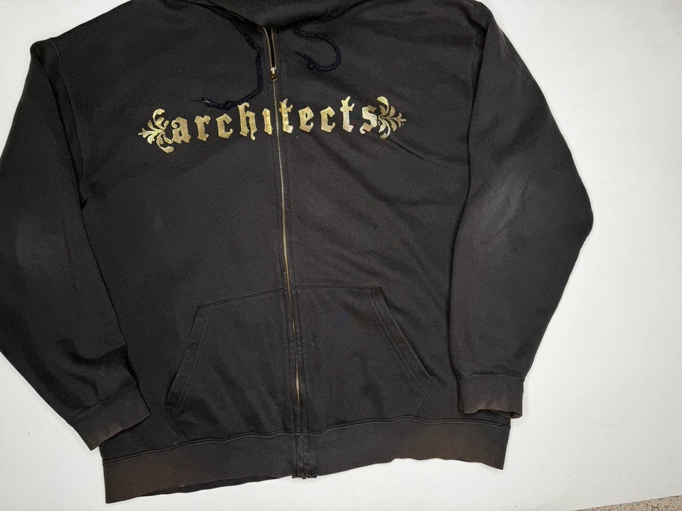 Sudadera con Capucha Vintage Architects Corona Hueca Y2K Cremallera Completa Metal Mathcore XL Foto 2 de 4