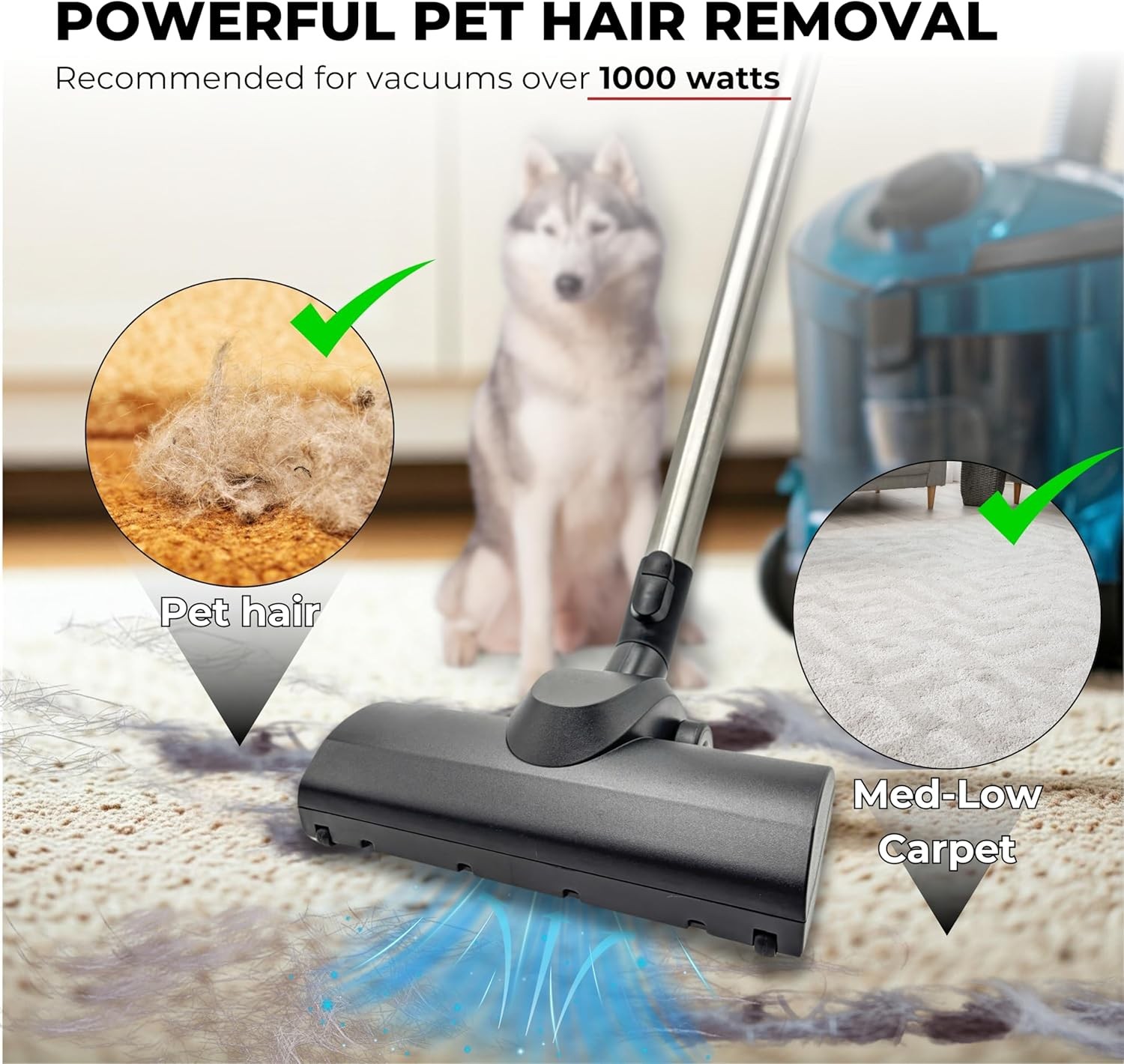 for Miele, Turbo Brush Head Replacement | Easy Pet Hair Removal | Vacuum... 