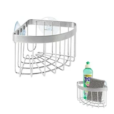 Sink Caddy, Dish Cloth Hanger Sponge Holder, Save Space Triangle 2-in-1 Sink ...