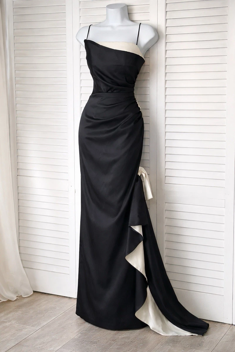 slim fit dress slacks La Scala Satin Flare Homecoming Dress main image 0