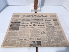Vintage 1969 Apollo Moon Landing Newspapers, The Sydney Morning Herald