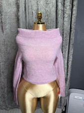 Pink Women’s  Off Shoulder Jumper Size M