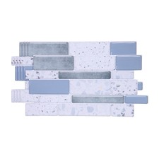 5Pcs Adhesive Tiles 9.4 "x4.7 " for Mable, Grey Blue