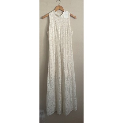 NWT Skies Are Blue Cream Sheer Floral Lace Crochet Maxi Dress Medium Boho  Bridal | eBay