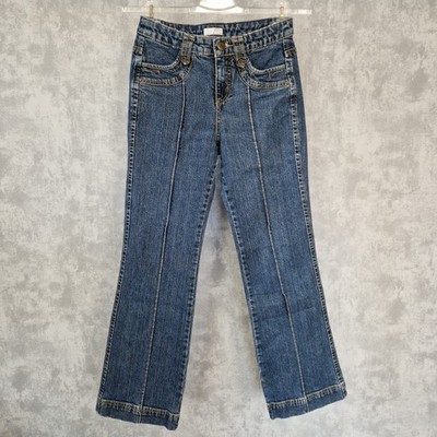 Cheer Damen Jeans Hose Gr 34 Kurzgröße 17 Bootcut Highwaist Stretch Blau Vintage