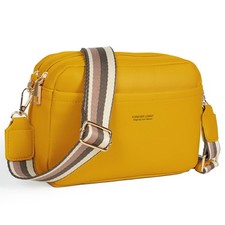 Small Crossbody Bags for Women, Vegan Leather Purse with Wide Adjustable Stra...