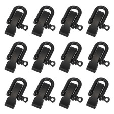 12Pcs Flat Head Paracord Bracelet Shackle Buckle, Metal U Bow Shackle, Black