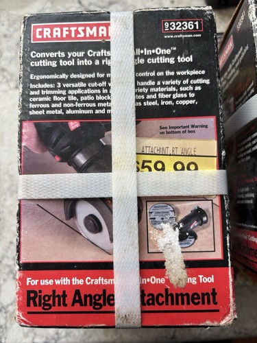 Craftsman 932361 - Right Angle Attachment w/ Wheels for Craftsman All in One NIB