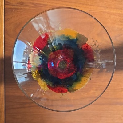 Monaco by Monarch Crystal Martini (1) Glass Hand Painted Romania Crystal