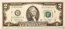 ULTRA RARE 2017A $2 Bill A Broken Ladder Fancy Serial Number (1234567) 67358412
