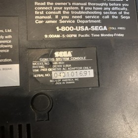 SEGA Genesis Console MK-1631 ONLY - FOR PARTS or REPAIR No Accessories