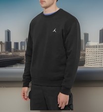 Jordan Brooklyn Fleece Mens Crew-Neck Sweatshirt Black SMALL NWT
