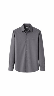 Men Lacoste Shirt Grey Cotton S