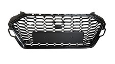 Calandre Grille Nid D'abeille Noir Brillant Sans Sigle compatible avec Audi S4 B