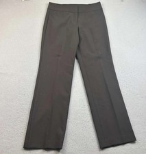Talbots Pants Womans 8 Brown Stretch Flat Front Straight Leg NWT