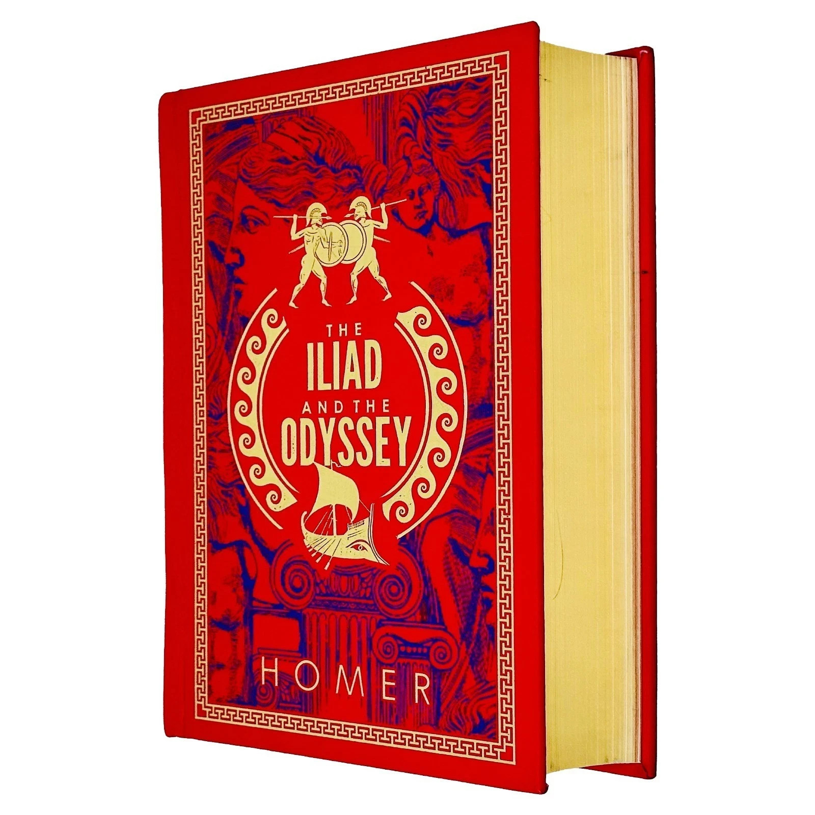 Iliad and Odyssey Leather Bound by Homer  (Deluxe Leather-bound)