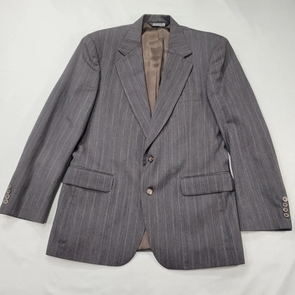 John Alexander Hartmarx 100% Wool Pinstripe Suit 2 Button 42R Made USA Vintage - Image 2 of 4