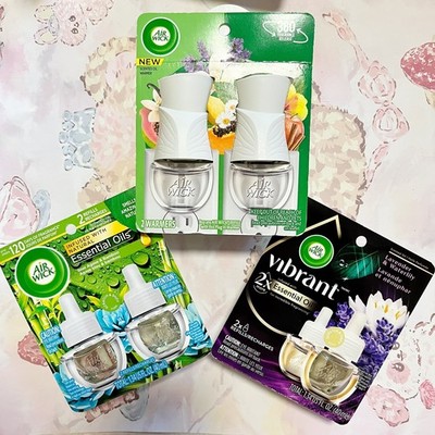 Air Wick Essential Oils Refills Set , Total 4 Refills & 2 Warmer Plug NEW SEALED