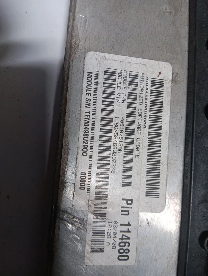 Jeep Liberty 2008 módulo de control del motor 3,7 L ECM PCM ECU Foto 2 de 2