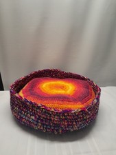 Knitted Donut Pet Bed Warm Woven Dog Cat Nest Pet Basket Bed Small 18x18x6 inch