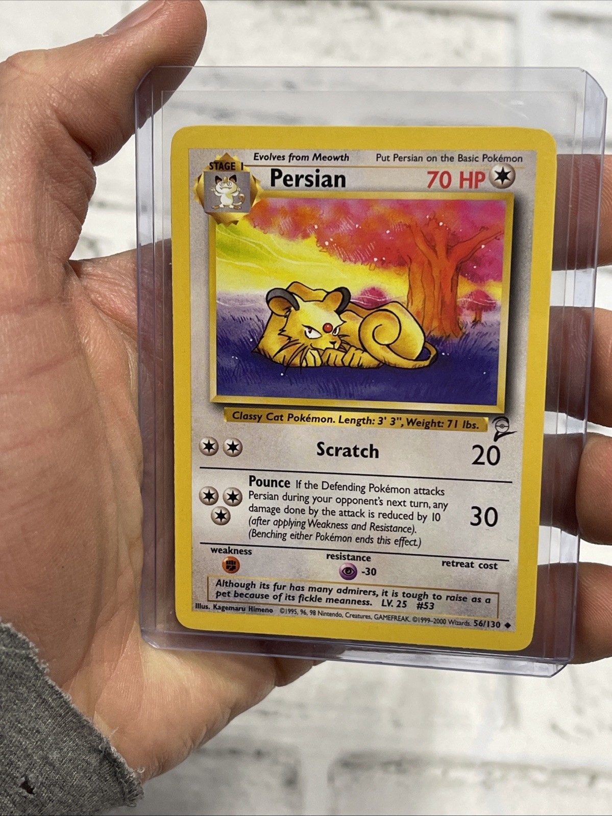 Pokemon BASE SET 2 Card 56/130 Persian Vintage Vtg NM/MT Never Played Nintendo
