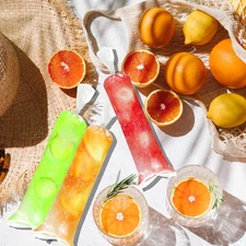 250 Pakcs 2x12 Disposable Ice Pop Bags Popsicle Bags with Silicone Funnel for...