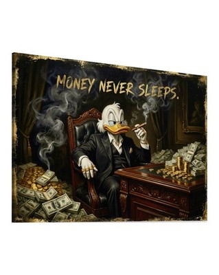 Dagobert Duck Leinwand Bild Pop Art Motivation Geld Money Luxus Mafia Gangster