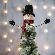 Primitive Christmas Snowman On Spring Tree Topper