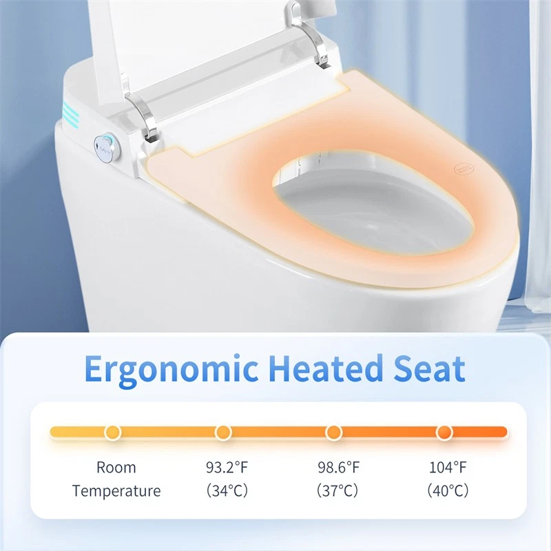 Toilet Smart Bidet LED Display Toilet Auto Flush Dryer Tankless Heated Seat - Image 3 of 4