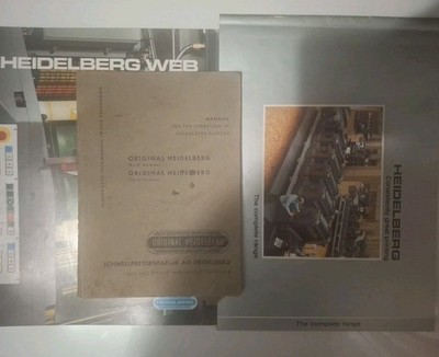  Vintage Heidelberg 10x15 Platen Parts Book + Corporate Brochure + WEB Catalog 