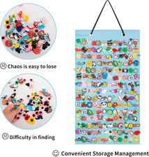 Shoe Charms Organizer - 186 Hole Hanging Display Stand, Wall Mounted Holder