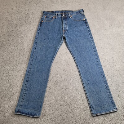 Levis 501 Jeans Mens 33x29 Blue Original Fit Straight Button Fly