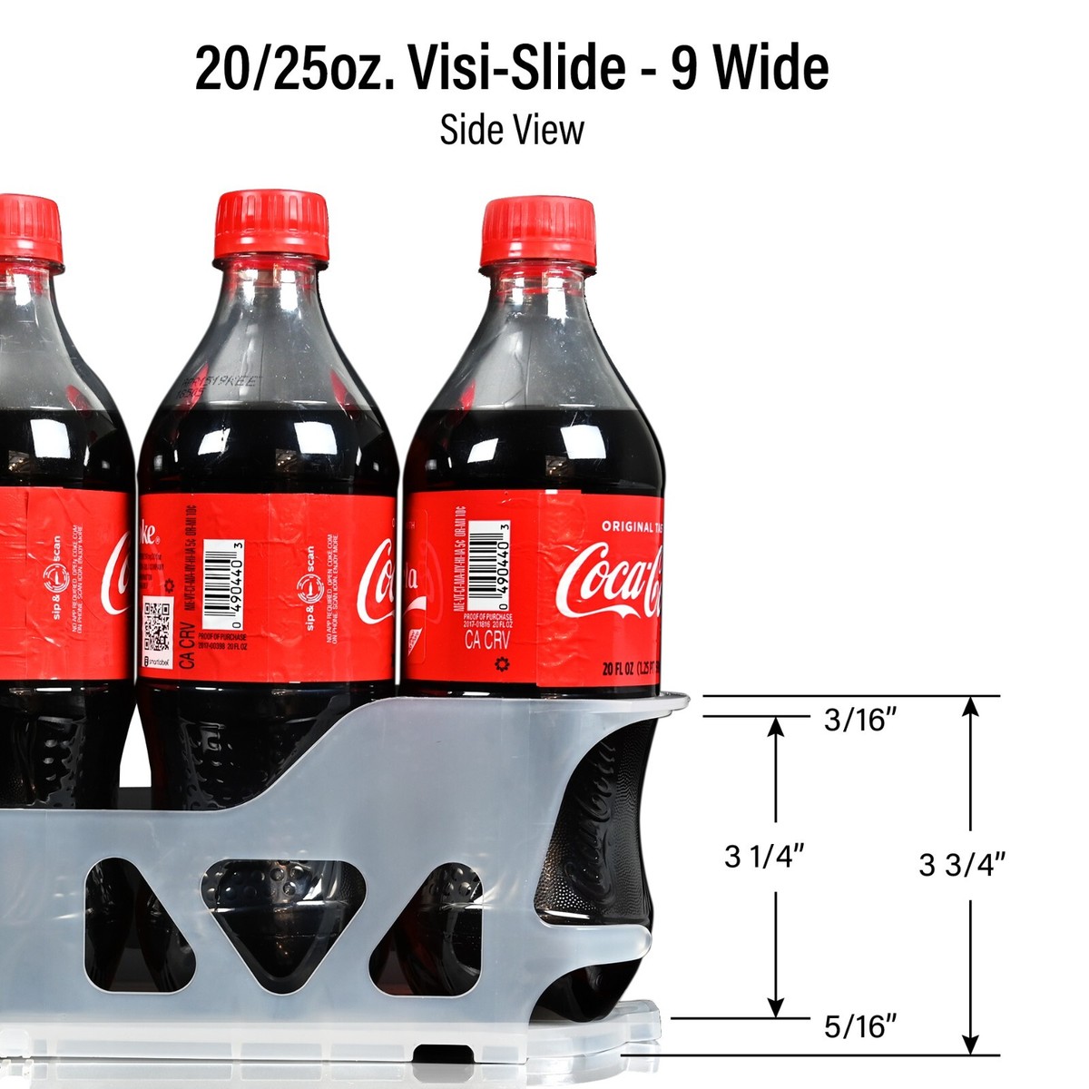 Visi-Slide Gravity Fed Can Organizer - Holds 12/16oz Cans For Cooler Shelves (Pack Of 2)