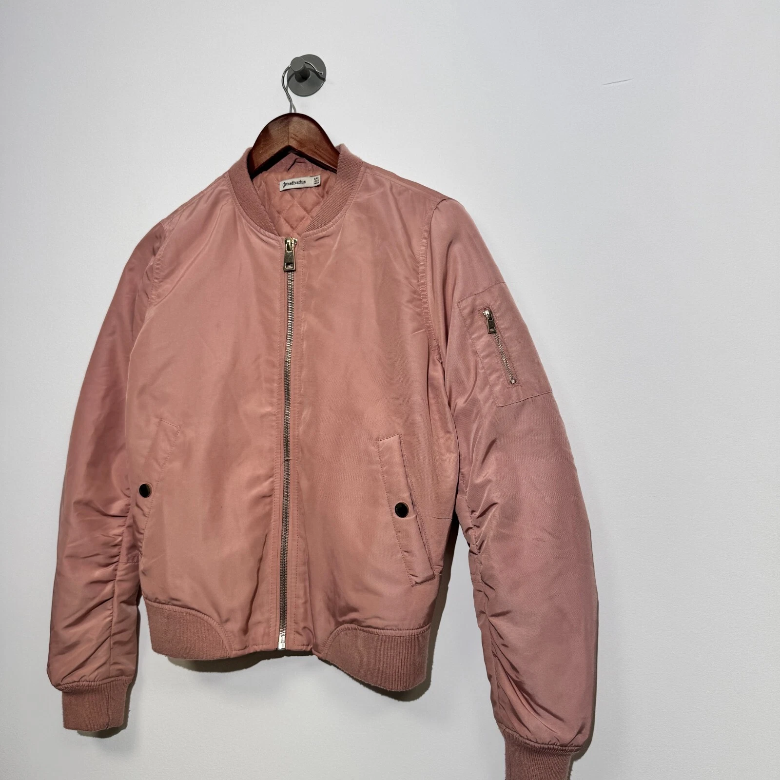 GUCCI Bomber vintage unisex rosa poliestere taglia S lavato anni 90 vestibilità regolare