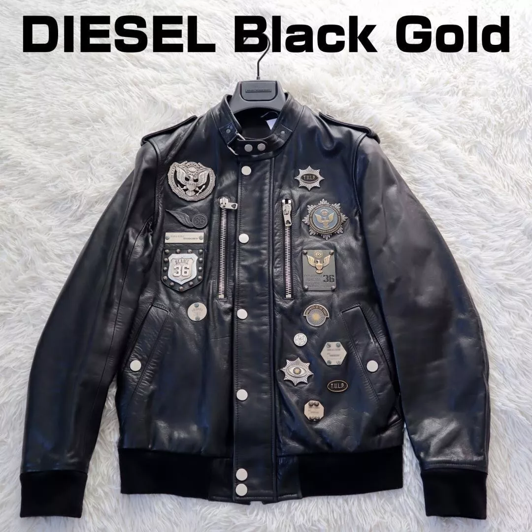 DIESEL BLACK GOLD cow leather jacket single riders size:48(L) from Japan