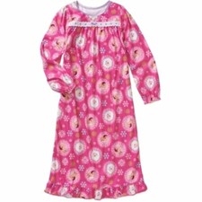 Disney Frozen Anna Elsa Long Sleeve Granny Nightgown Pajama Girl Size 6/6X